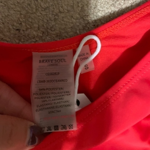 Nasty Gal Brace Soul High Waisted Red Bikini Bottom Size Small NWT - Picture 3 of 7